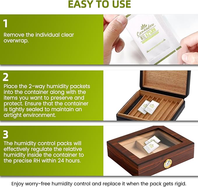 62% RH, 8g Cannadew Humidity Packs Two-Way Humidity Control Pack - Image 6