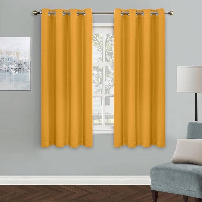 MYSKY HOME Mustard Yellow Curtains by MYSKYHOME