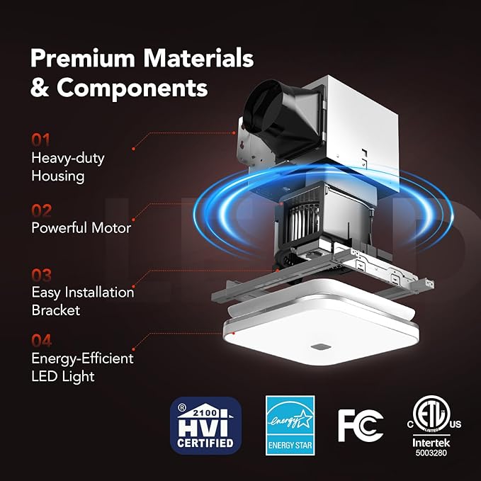 OREiN 2-in-1 Bathroom Exhaust Fan - Image 4