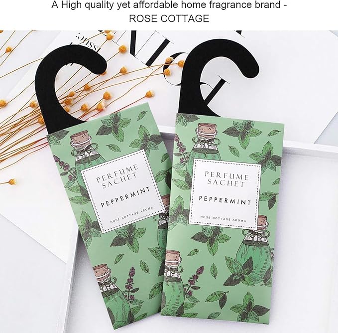 ROSE COTTAGE Large 12 Packs Peppermint Hanging Closet Deodorizer Air Freshener - Image 8