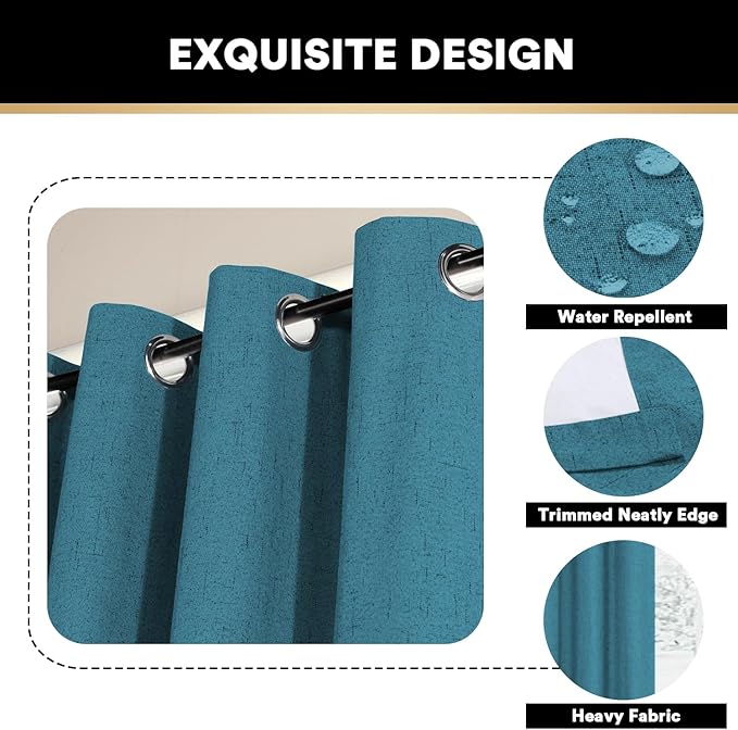 PrinceDeco Blackout Curtains 84 Inches Long 100% Blackout Curtains - Image 6