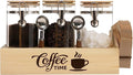 Glass Coffee Canister Set with Shelf & Spoons by EQEYBRAND