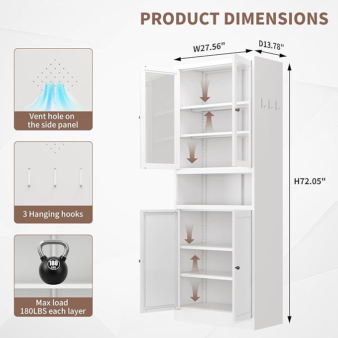 Kitchen Pantry Cabinet with Microwave Stand, Assembly Required - Image 2