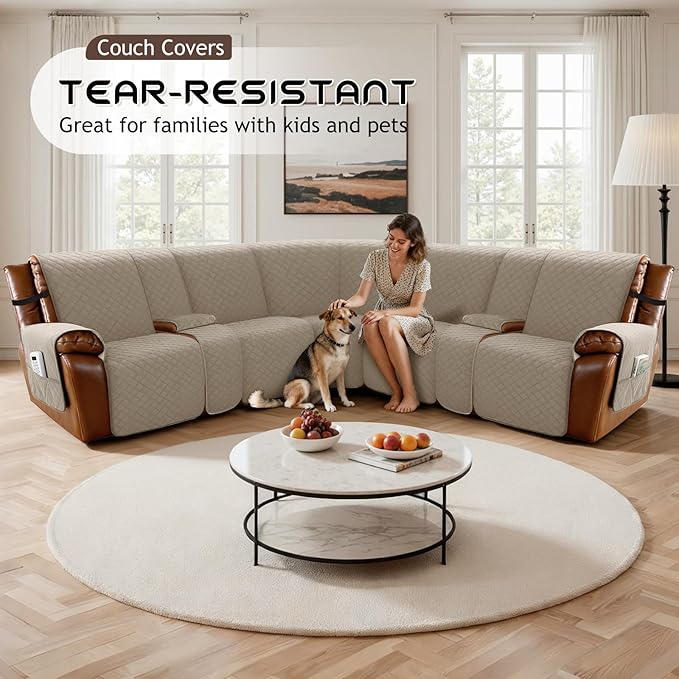 Arfntevss Waterproof Recliner Sectional Couch Covers - Image 7