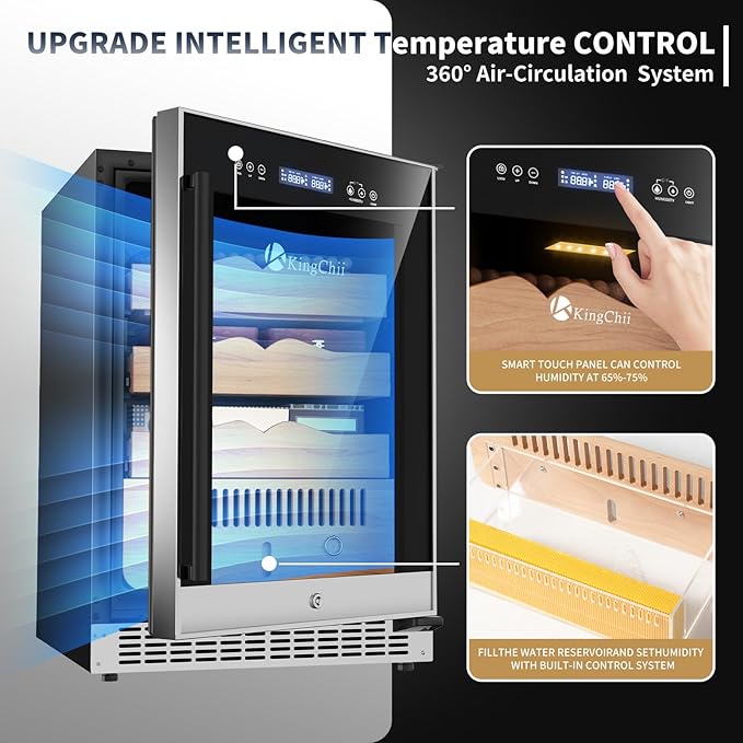 KingChii 145L Electric Cigar Humidor Temperature & Humidity Control, - Image 3
