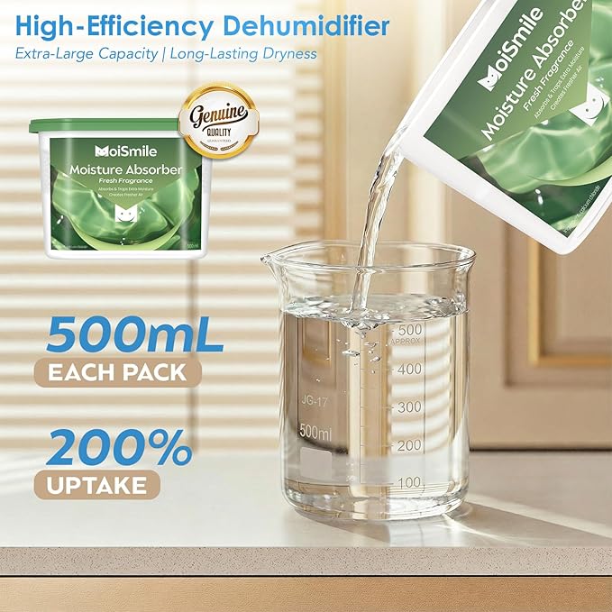 Moisture Absorbers 6 Packs, 10.8OZ Fresh Scent Efficient Humidity Absorber ＆ - Image 4