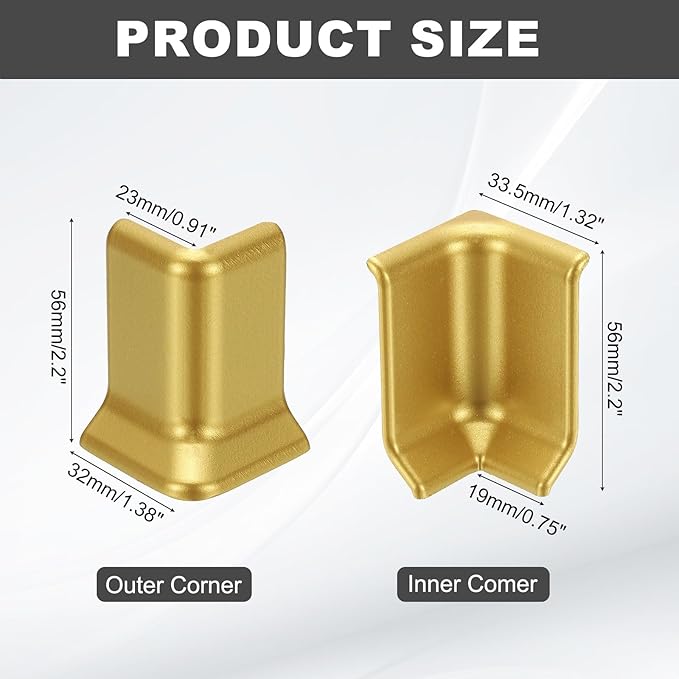 uxcell Self Adhesive Baseboard Corner Blocks, 2.2 Inch Wall Edge Corner - Image 2