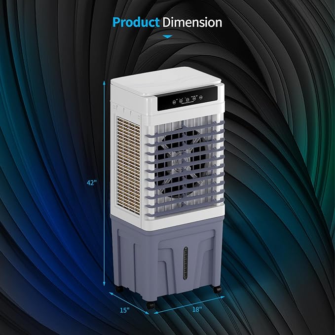 TABU 3531CFM Evaporative Air Cooler, 3-in-1 Portable Swamp Cooler - Image 8