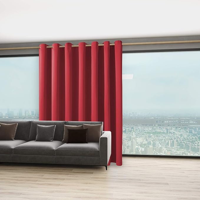 BONZER Extra Wide Room Divider Blackout Curtain Total Privacy Wall Room - Image 5