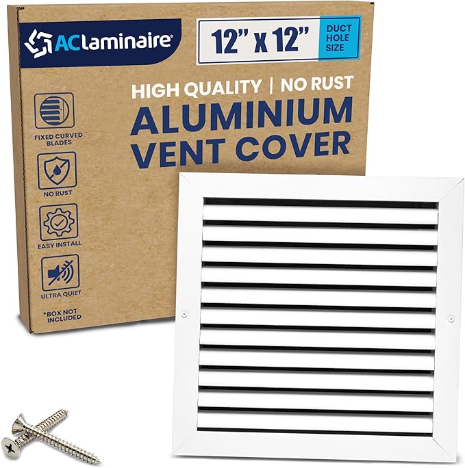 12x12 Inch Air Return Vent Cover Decorative – Premium Aluminum AC Vent Cover by LAMINAIRE