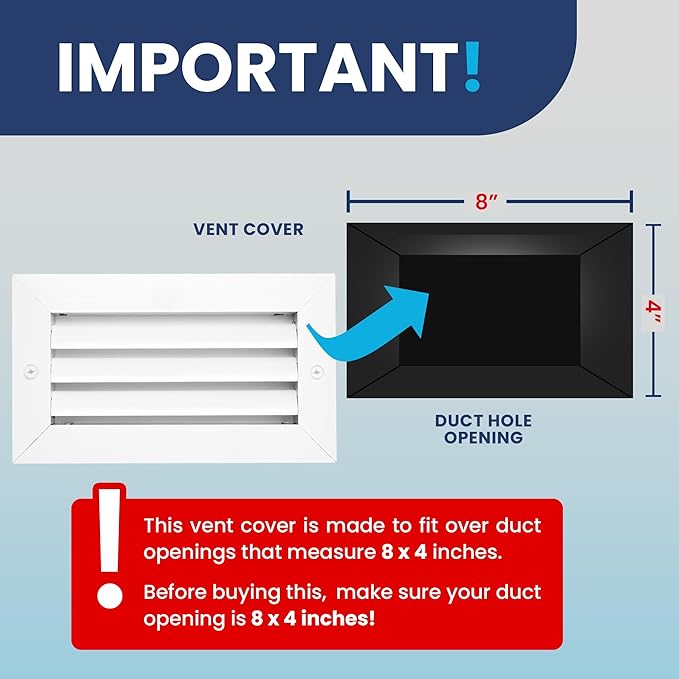8x4 Inch Air Return Vent Cover Decorative – Premium Aluminum AC Vent Cover - Image 4
