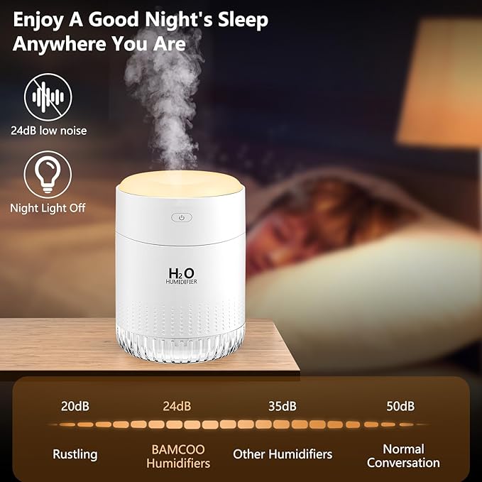 Portable Mini Humidifier, Auto Shut-Off, 2 Mist Modes, Small Humidifiers - Image 6