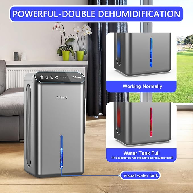 Dehumidifiers for Home Quiet Small Dehumidifier for Basement Bedroom Bathroom - Image 5