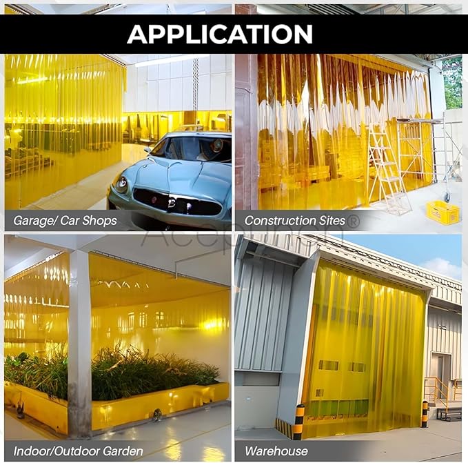 Yellow Kit PVC Smooth Plastic Strip Door Curtain 7 x 1200 in Standard - Image 4