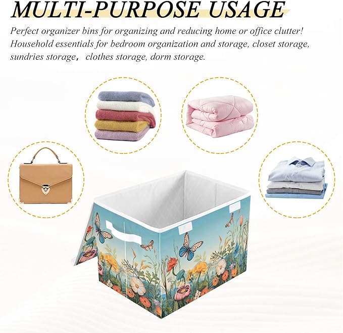 xigua Colorful Flower Pattern Storage Bins - Image 7