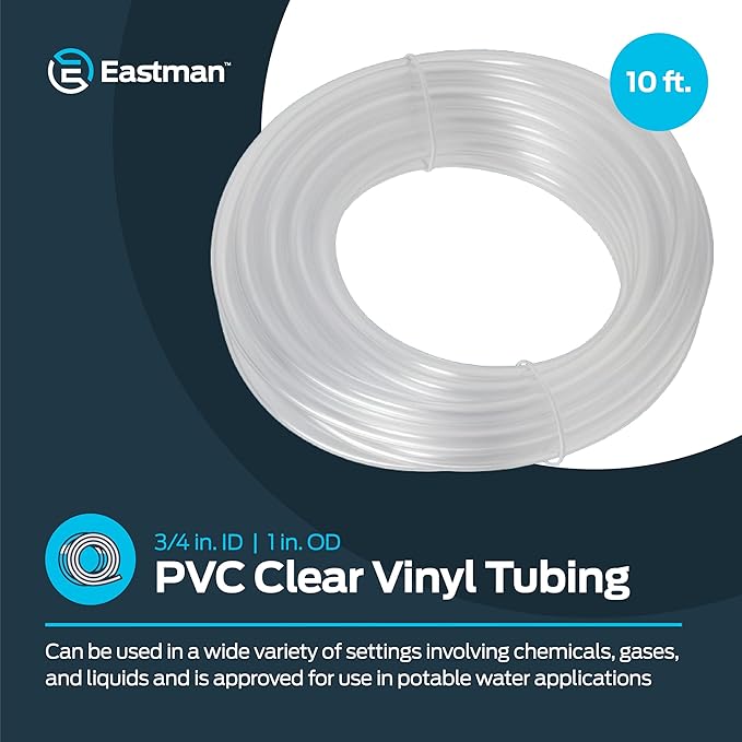 Eastman 3/4 Inch ID PVC Clear Vinyl Tubing, 10 Foot Length - Image 2
