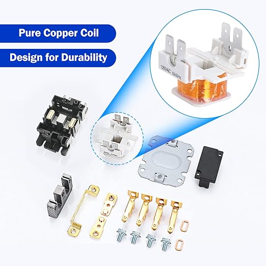 Dreyoo 1 Pcs 24V Coil 40A 2 Pole Air Conditioner Contactor, UL Certified HVAC - Image 4
