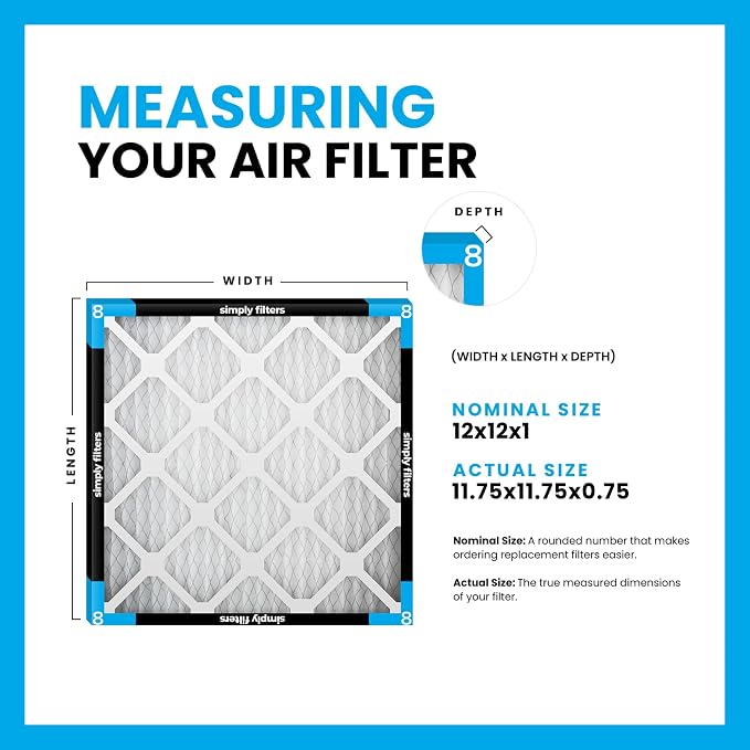 Simply 12x12x1 Air Filter, MERV 8, 6 Pack, Furnace Air Filter - Image 2