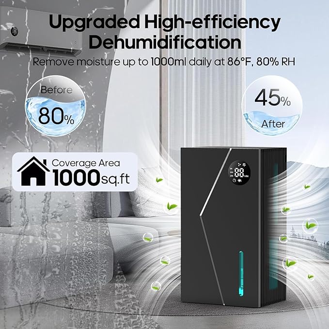 Dehumidifier, Dehumidifiers for Home, 98 OZ Water Tank, Dehumidifier Washable - Image 2