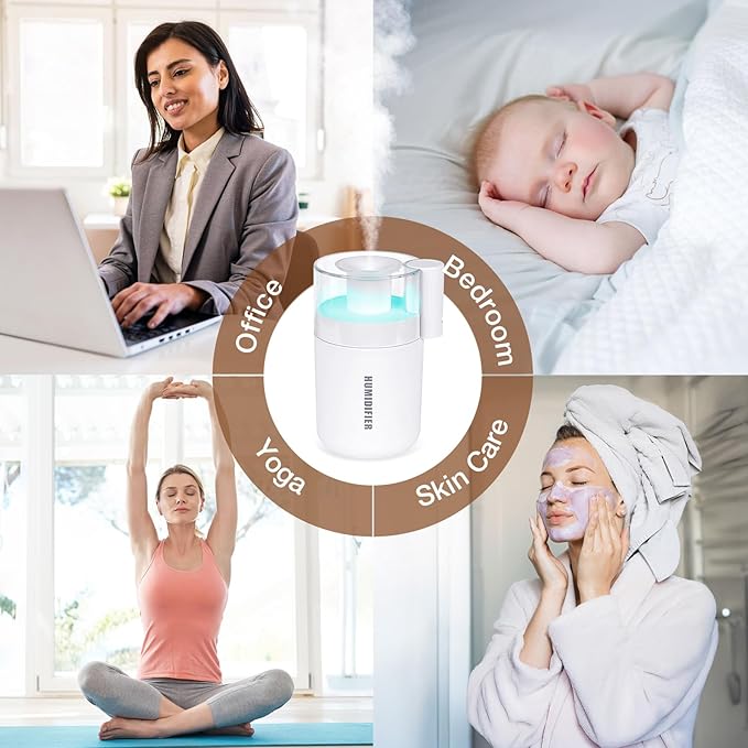 Portable Mini Humidifier, 180ml USB Cool Mist Small Humidifiers - Image 7