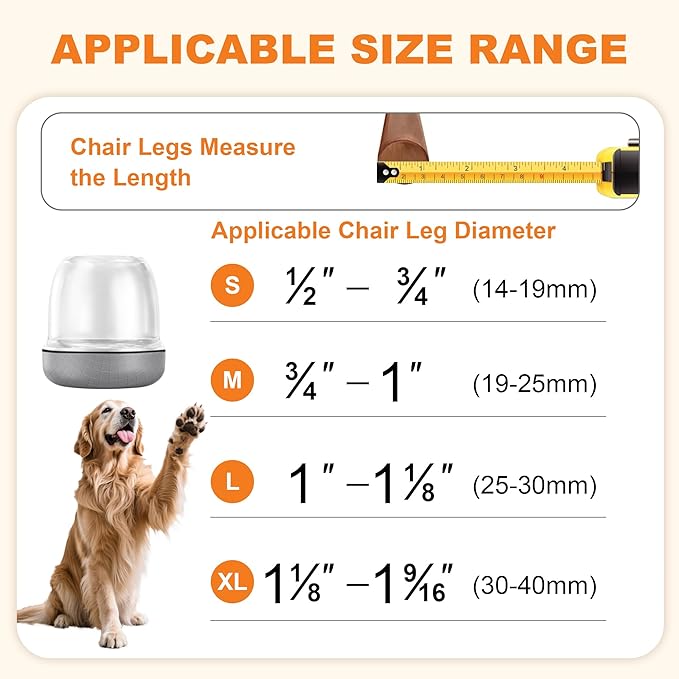 Chair Leg Floor Protectors for Hardwood Floors – Smooth Nylon Base Won’t Trap - Image 4