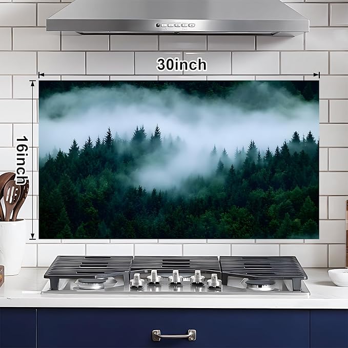 NYZE Kitchen Backsplash Stickers Waterproof Stove Backsplash Protector - Image 2