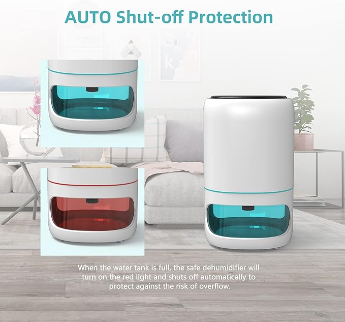 Small Dehumidifiers for Bedroom w/Air Purifying Function, 1000 ml/35 oz for - Image 7
