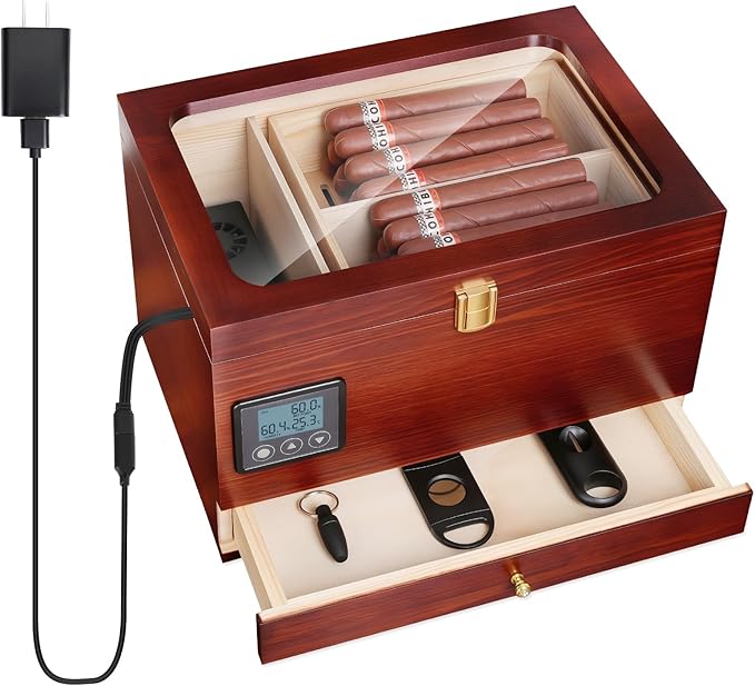 Cigar Humidor Cabinet with Electric Humidifier Precision Humidity Control by Unknown