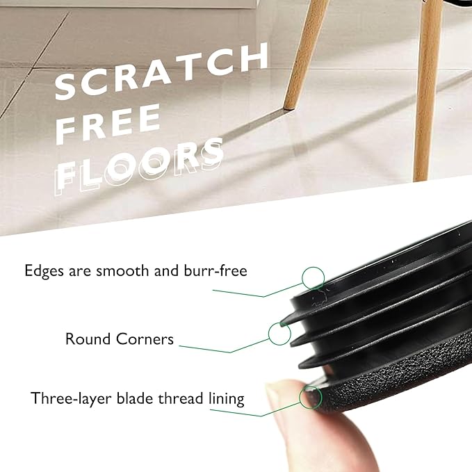 5/8" Plastic Hole Plugs Black -Round Chair Leg Caps, Flush Mount Pipe Plugs - Image 3