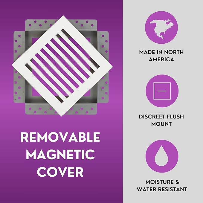SilhouEase SE12 Magnetic Exhaust Fan Cover & Removable Return Vent, Flush Mount - Image 3