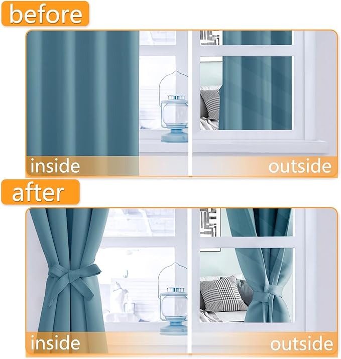 Hiasan Room Darkening Curtains for Bedroom, 70 x 84 Inches - Image 5