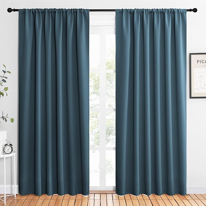 NICETOWN 2 Panels Blackout Curtains, Rod Pocket Thermal Insulated Drapes 84 by NICETOWN