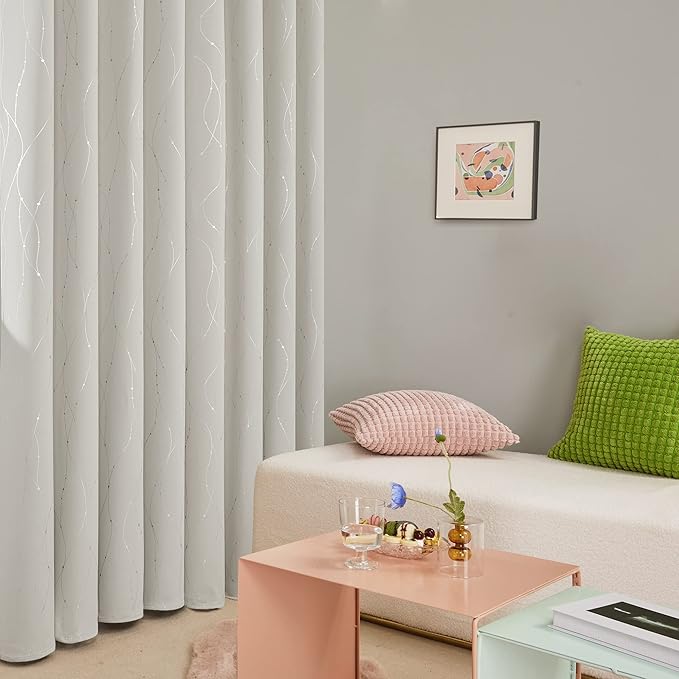 Deconovo Beige Blackout Curtains, Room Darkening Curtain, Thermal Insulated - Image 5