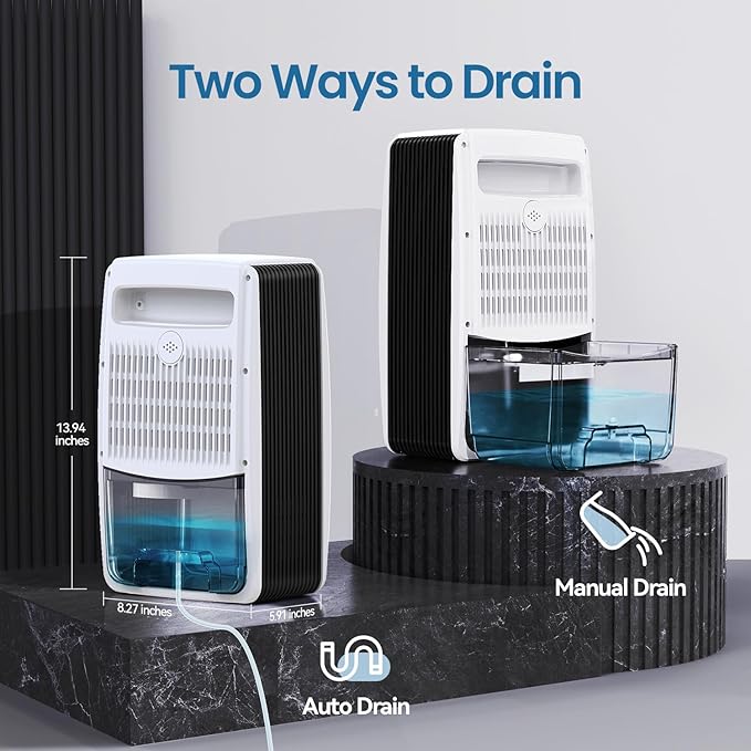 Dehumidifier with Drain Hose for Bathroom, 95 OZ Dehumidifiers for Home Bedroom - Image 5