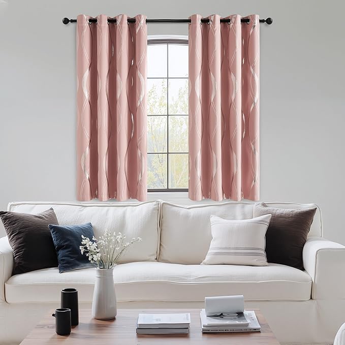 NICETOWN 100% Blackout Pink Curtains - Image 4