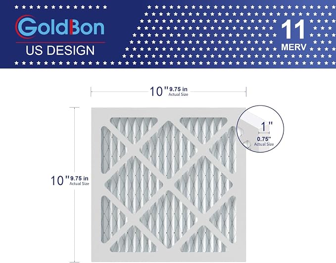 10x10x1 Air Filter 4 Pack MERV 11 MPR 1000 FPR 7- GoldBon AC Filter USA Design- - Image 2