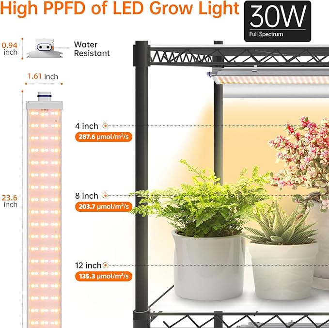 Bstrip Indoor Greenhouse with Grow Light, DIY Plant Shelf with Cover, 6 Tier - Image 5
