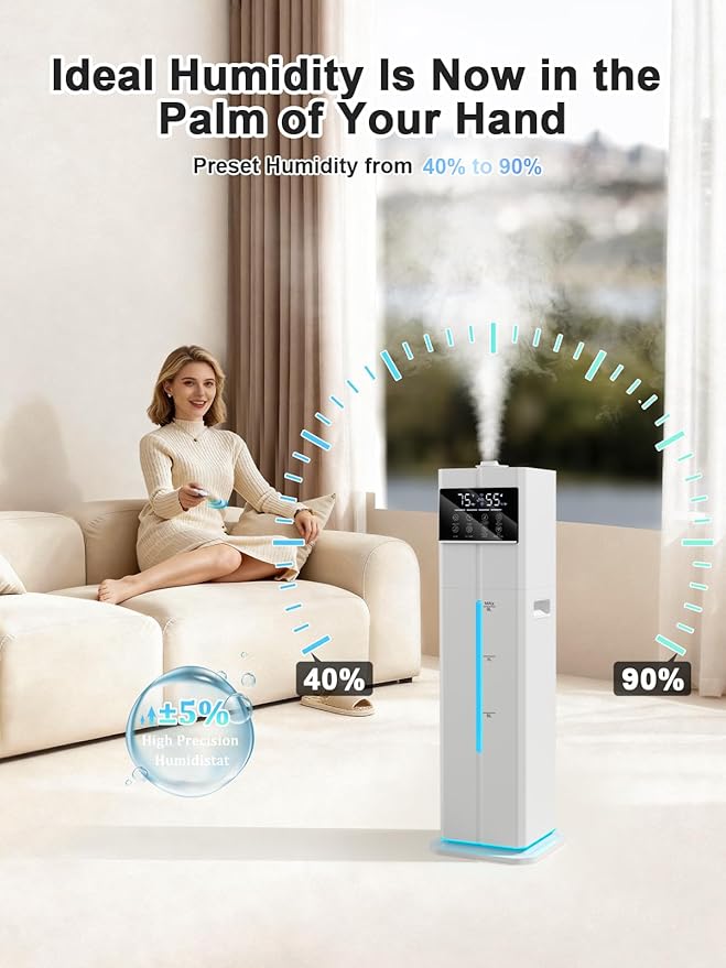 9L/2.4Gal Smart Cool Mist Humidifier, Top Fill Quiet Humidifier Large Room - Image 8