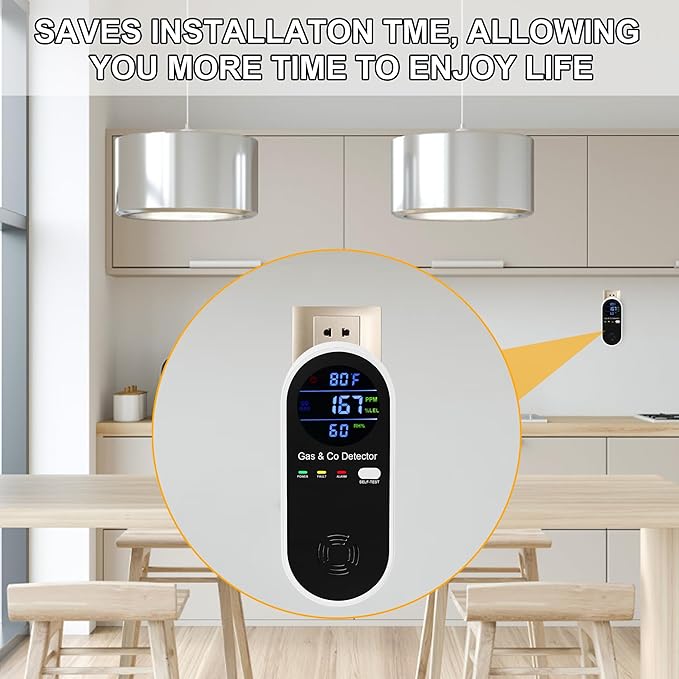 Koabbit Explosive-Gas & Carbon-Monoxide-Detectors, Plug in Carbon Monoxide Alarm - Image 5
