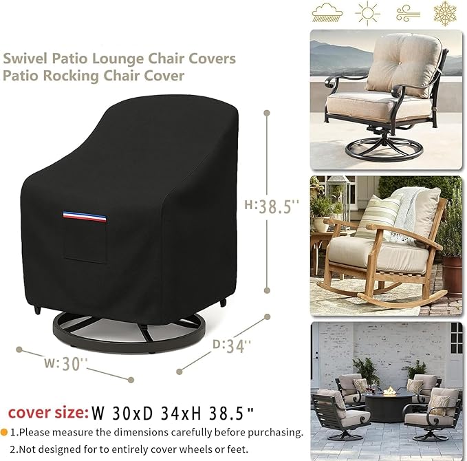 Outdoor Patio Chair Covers Waterproof, 30W x 34D x 38.5H inches Weather - Image 2