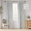 jinchan 95% Blackout Floral Curtains 84 Inches Long, Printed Flower Grey by JINCHAN