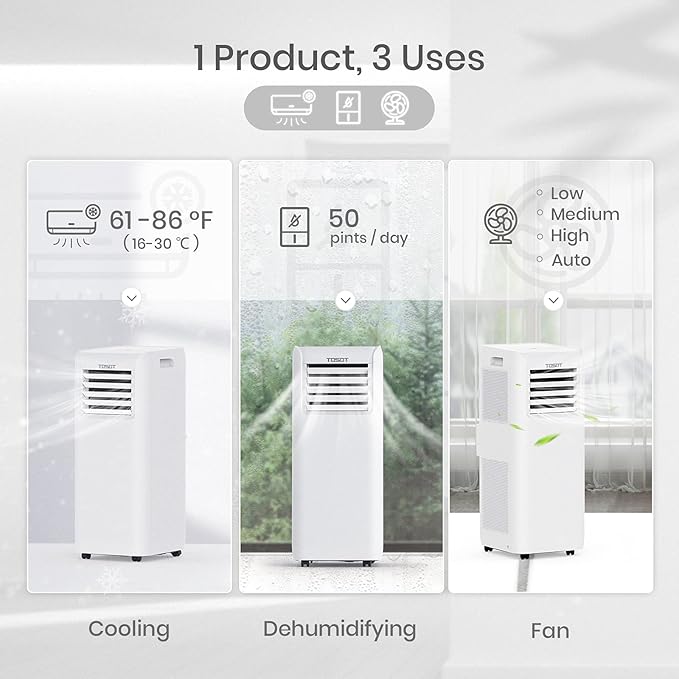 TOSOT 9, 000 BTU Air Conditioner Easier to Install, Quiet and 3-in-1 Portable AC - Image 3