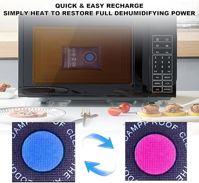 Reusable Dehumidifier Bags, Silica Gel Moisture Absorber, Microwave Rechargeable - Image 6
