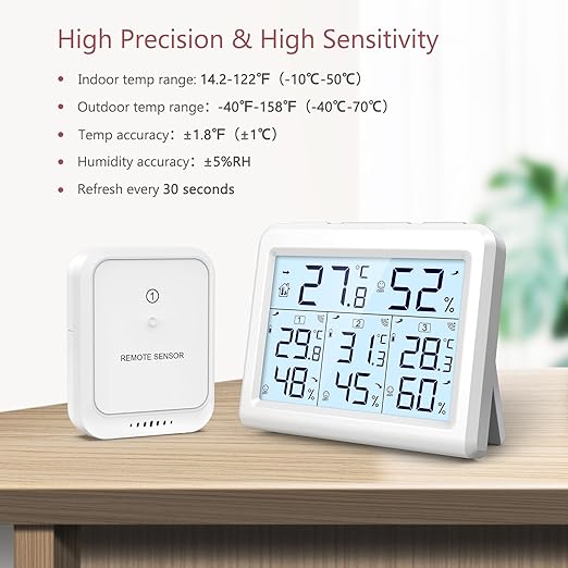 LOFICOPER Indoor Outdoor Thermometer Wireless, Digital Temperature Humidity - Image 5