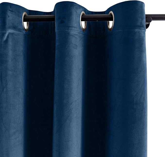 ChadMade Blackout Lined Premium Velvet Curtain Sapphire Blue 100Wx108L Inch - Image 2