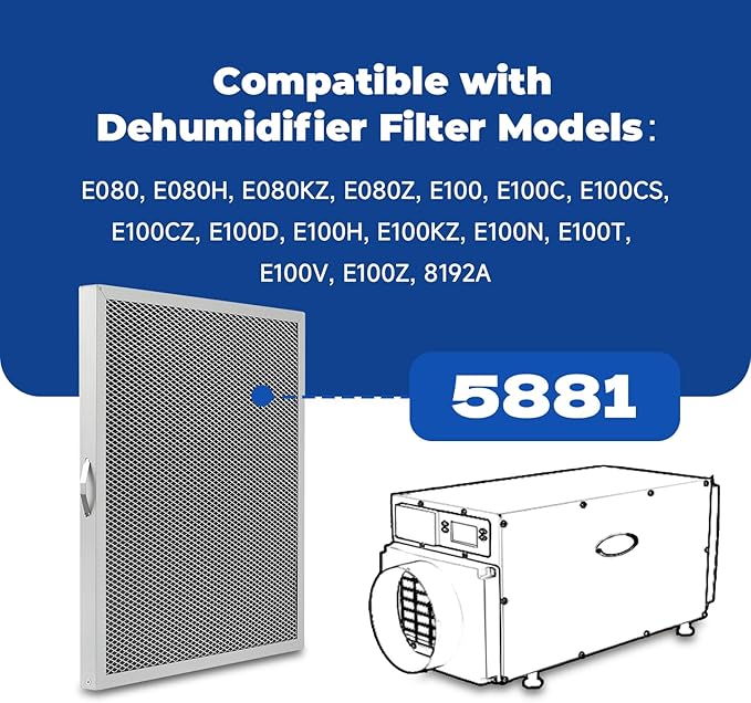 2-Packs 5881 Washable MERV 8 Dehumidifier Filter 12x14x1 Compatible - Image 3