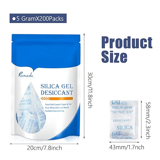 85 Pcs 5 Gram Silica Gel Packs, Transparent Desiccant, Desiccant Packets - Image 2