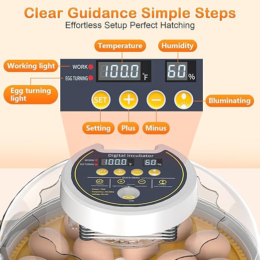 18 Egg Incubator with Automatic Egg Turning and Humidity Control, Incubators - Image 5