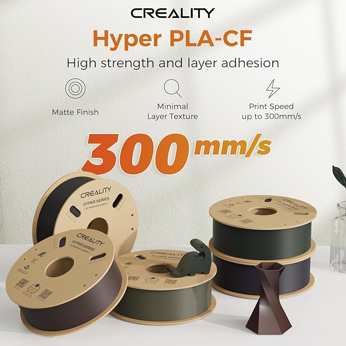 Creality PLA Carbon Fiber Filament 1.75mm, Hyper PLA-CF 3D Printer Filament - Image 2
