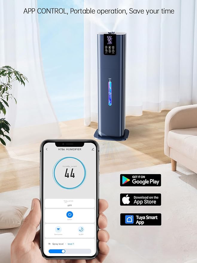 8L Smart Humidifiers for Bedroom Large Room, 2.1Gal Cool Mist Top Fill Diffuser - Image 2